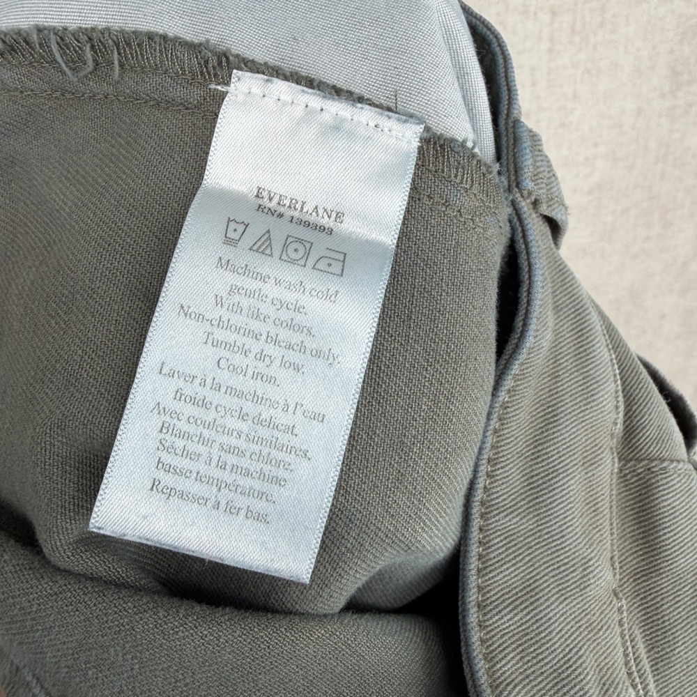 Everlane Jean Women 0 Tall Green Utility Barrel Cotton High Rise Slim Twill - Picture 9 of 14